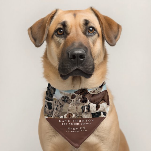 Dog Walker Pet Sitting Animal Care Professional Pet Bandana Collar (Dog 2)