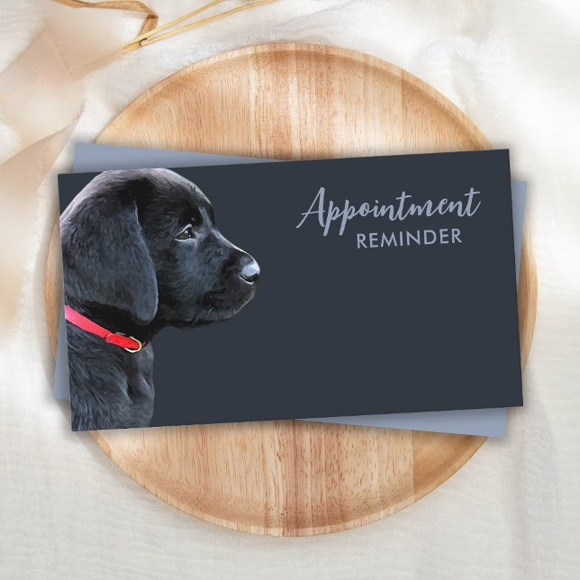 Dog Walker Pet Sitting Black Labrador Business Appointment Card (Creator Uploaded)