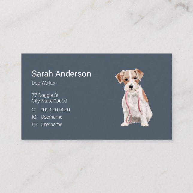Dog Walker Pet Sitting Business Card (Front)