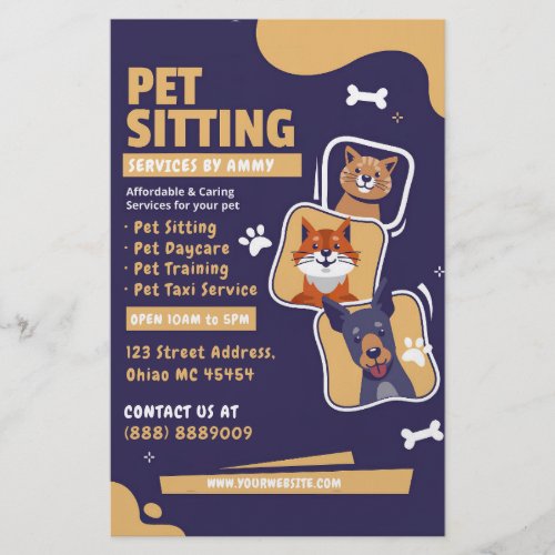 Dog Walker Pet Sitting Dog Trainer Business Flyer
