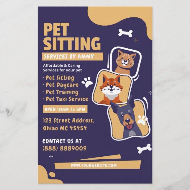 Dog Walker Pet Sitting Dog Trainer Business Flyer (Front)