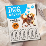 Dog Walker Pet Sitting Happy Dog Walking Service Flyer<br><div class="desc">Dog Walker Pet Sitting Happy Dog Biting Its Leash Flyers.</div>