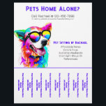 Dog Walker Pet Sitting Personalized Tear Sheet<br><div class="desc">Stand out from the crowd with this bold and unique pet professional design with a colorful rainbow dog wearing shades and edgy typography. Easily personalize with all of your information. Perfect for doggy day care,  a groomer,  a pet sitter,  a dog walker,  etc.</div>