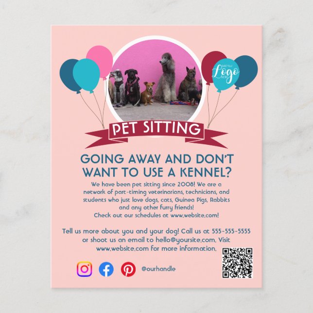 dog walker pet sitting pet service grooming  flyer (Front)