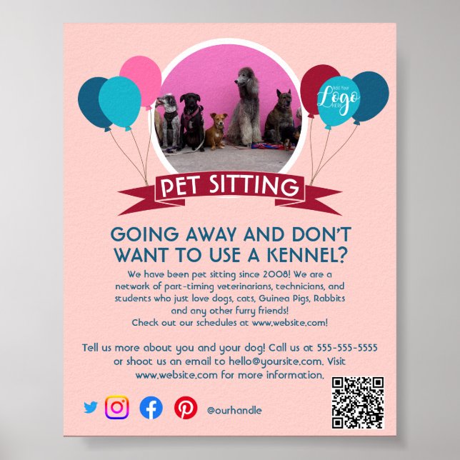 dog walker pet sitting pet service grooming  flyer poster (Front)