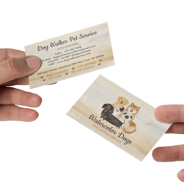 Dog Walker Pet Sitting Service Business Card