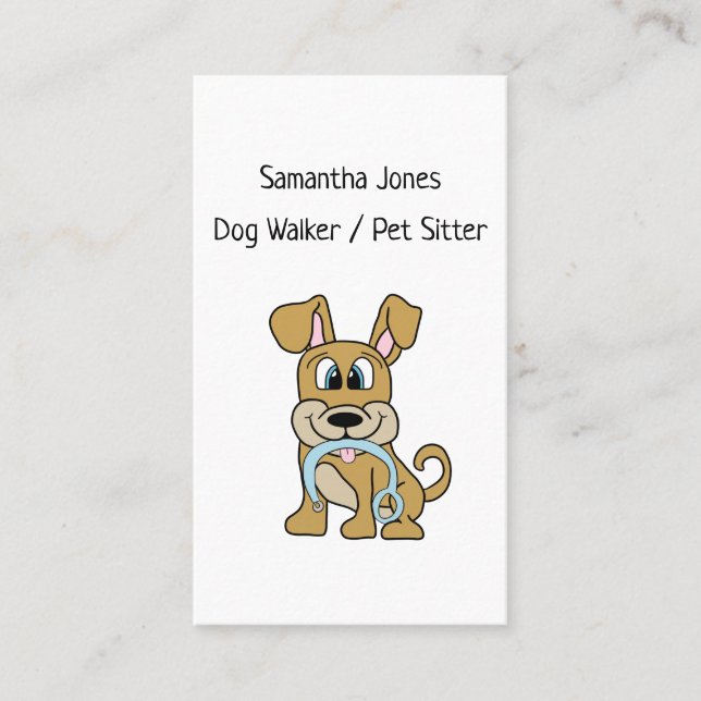 Dog Walker Pet Sitting Services Cute Business Card (Front)