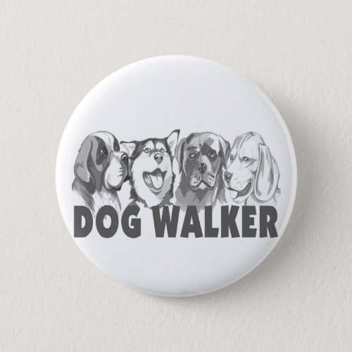 Dog Walker Pinback Button