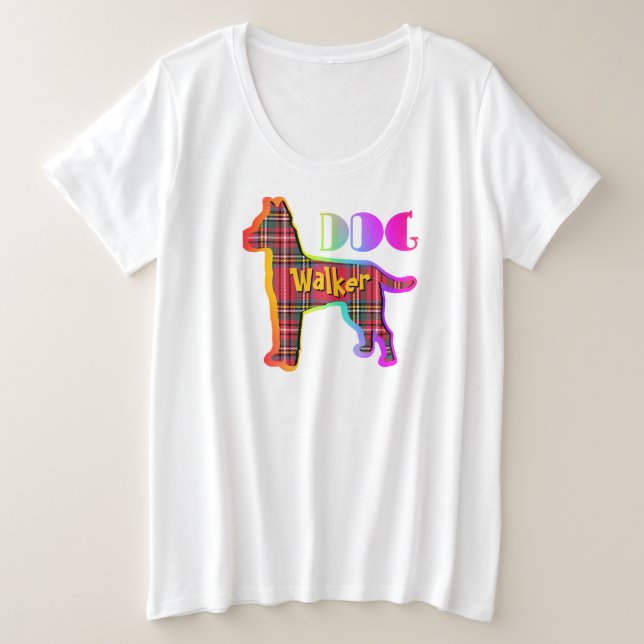 Dog Walker  Plus Size T-Shirt (Design Front)