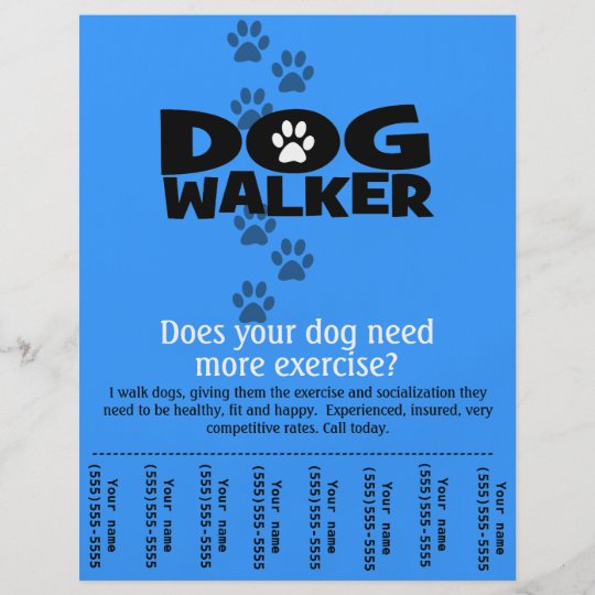 Dog Walker Walking Business Flyer Template | Zazzle.com