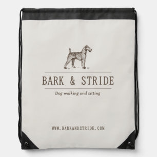 Dog Walker QR code business branding Drawstring Bag