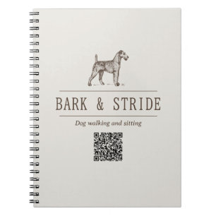 Dog Walker QR code business branding Drawstring Notebook