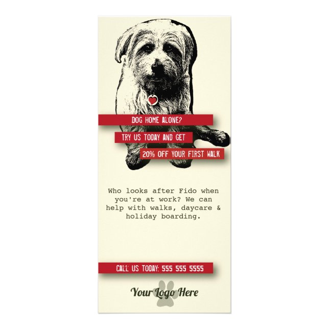 Dog Walker Rack Card - Personalize All Text (Front)