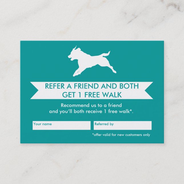Dog Walker Referral Card - Personalizable (Front)