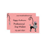 Dog Walker Retro Modern 50s Poodle Pet Walking Business Card Dog Walker Retro Modern 50s Poodle Pet Walking Business Card