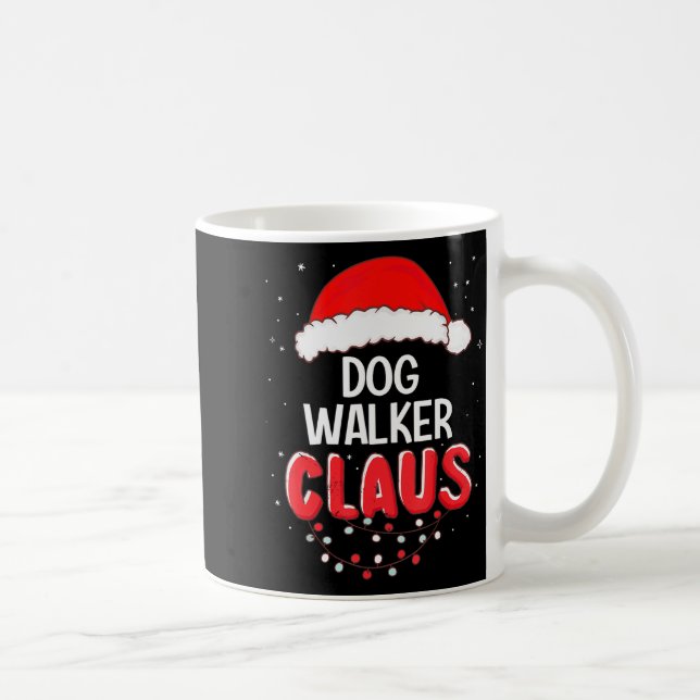 Dog Walker Santa Claus Christmas Matching Costume  Coffee Mug (Right)