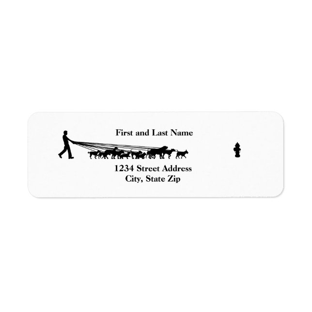 Dog Walker Silhouette Return Address Labels (Front)