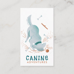 Dog Walker Sitter Dog Digging In Dirt Business Card