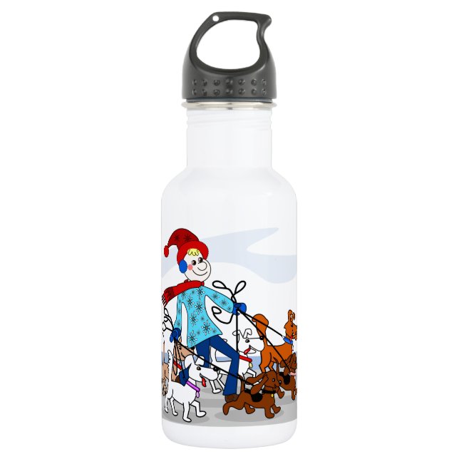 Dog walker stainless steel water bottle (Front)