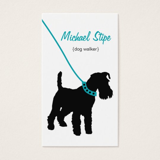 Dog Walker Teal Business Card