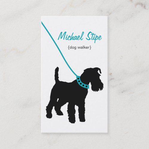 Dog Walker (teal) Business Card