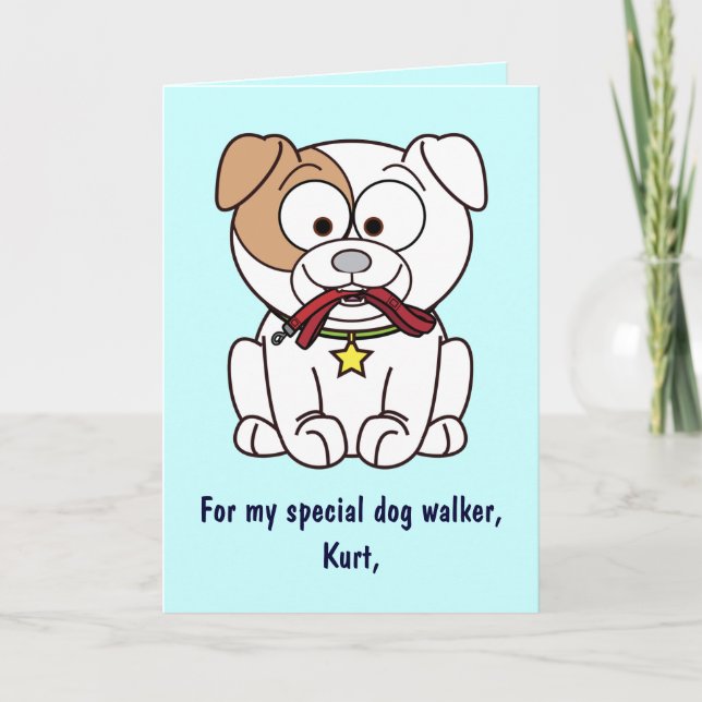 Dog Walker Thank You Card Name Customizable (Front)