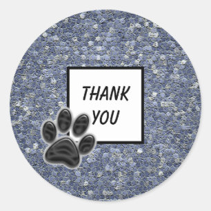 Dog Walker Thank You Paw Print Pet Caregiver Classic Round Sticker