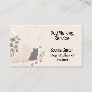 Dog Walker & Trainer Animal Lovers Professional Business Card