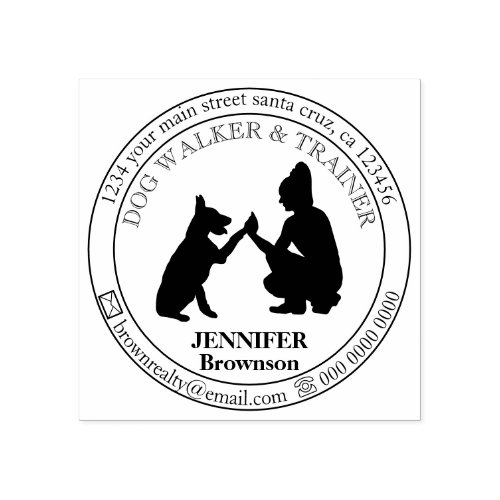 Dog Walker Trainer Club Pet Sitting Rubber Stamp