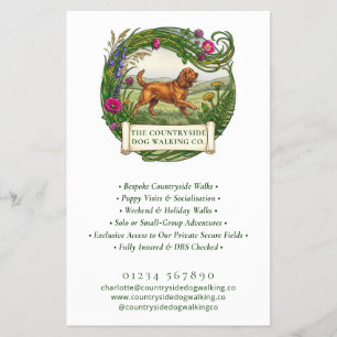 Dog Walker Trainer Cocker Spaniel Logo Flyer
