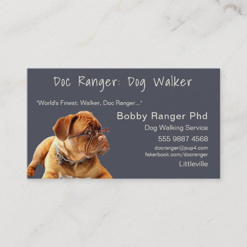 Dog Walker Trainer Photo Advertising Great Business Card