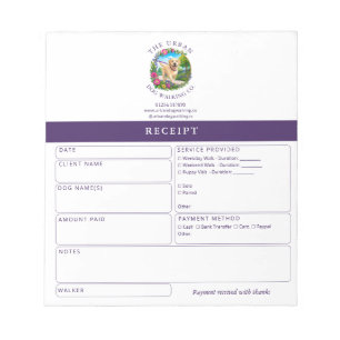 Dog Walker Trainer Receipt Invoice Pad Labrador