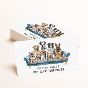 Dog walker van pet care service business card