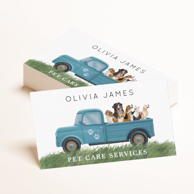 Dog walker van pet care service business card (Creator Uploaded)
