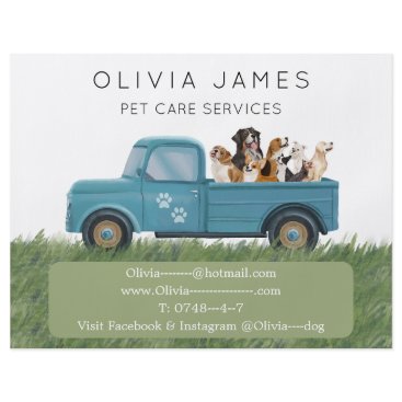 Dog walker van pet care service promotional flyer Dog walker van pet care service promotional flyer