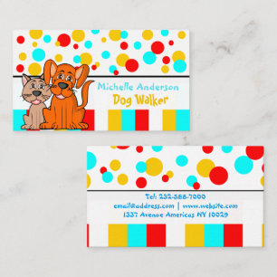 Dog walker veterinary and pet shop business card