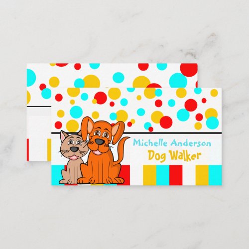 Dog walker veterinary and pet shop business card