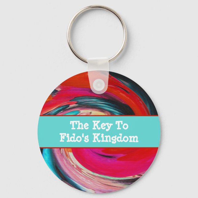Dog Walker Vivid Swirled Tie Dye Pet Sitter Keychain (Front)