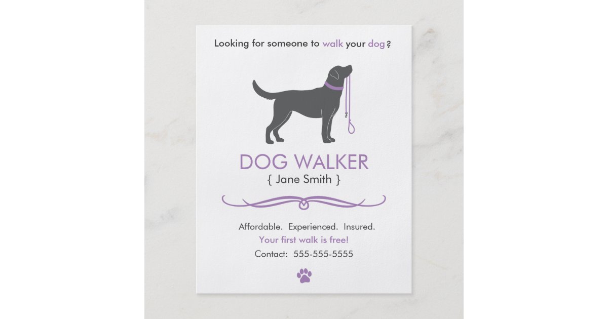 dog walking poster template