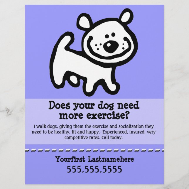 Dog Walker.Walking.Customizable. Flyer (Front)