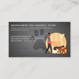 Dog Walker Walking Dogs Animal Care Business Card