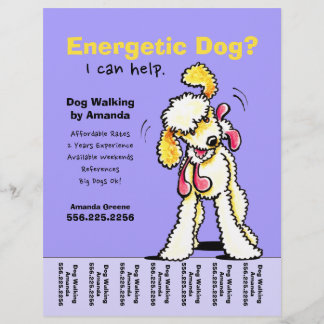 Dog Walker Walking Labradoodle Tear Sheet
