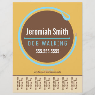 Dog Walker Walking Leash Loop Blue Tear Sheet