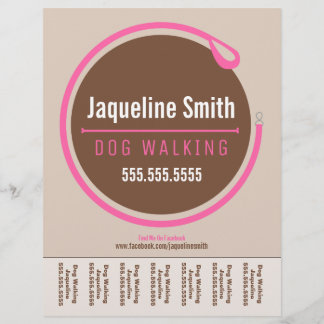 Dog Walker Walking Leash Loop Pink Tear Sheet
