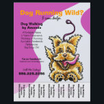 Dog Walker Walking Leashed Terrier Tear Sheet<br><div class="desc">Promote your dog walking business with these full color eye-catching flyers that you personalize with your own info. Original design by Andie,  illustrator and creator of Off-Leash Art™,  featuring her hand drawn dog illustration.</div>