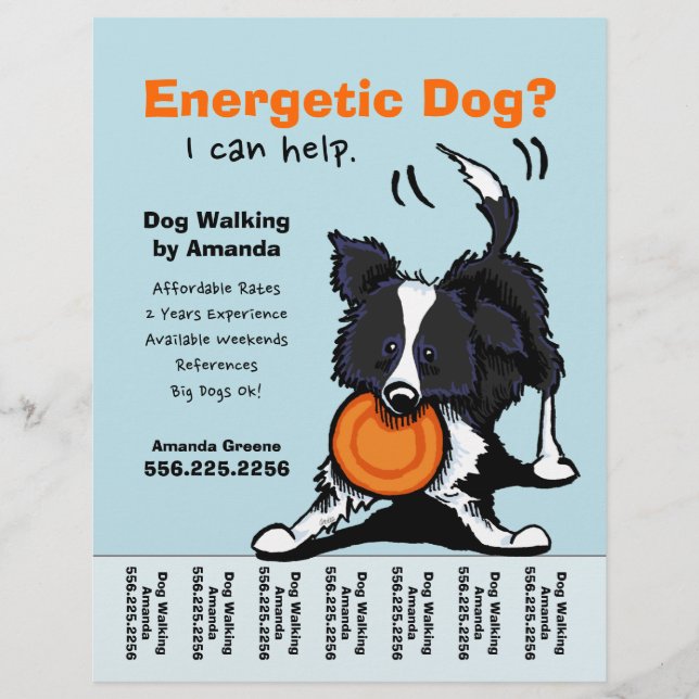 Dog Walker Walking Personalized Tear Sheet (Front)