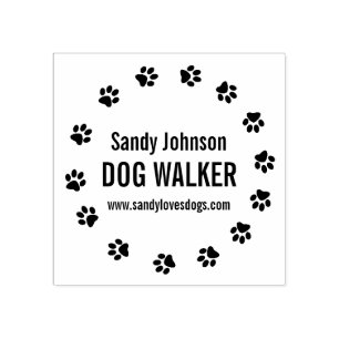 Dog Walker Walking Pet Business Customized Stamp