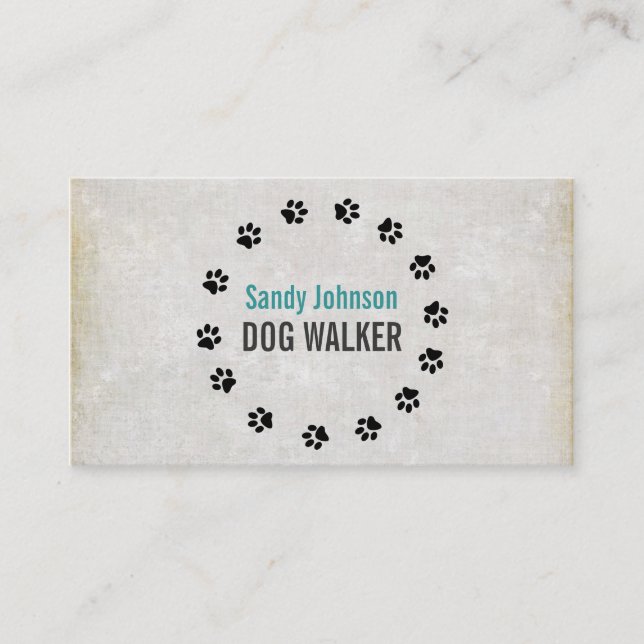 Dog Walker Walking Pet Sitting Services Business Business Card (Front)