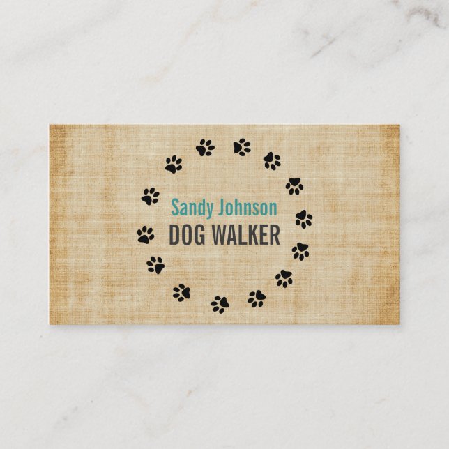 Dog Walker Walking Pet Sitting Services Business Business Card (Front)