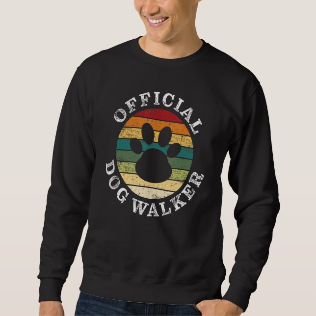 Dog Walker  Walking Sitting Dogs Cute Retro Style  Sweatshirt (Front)